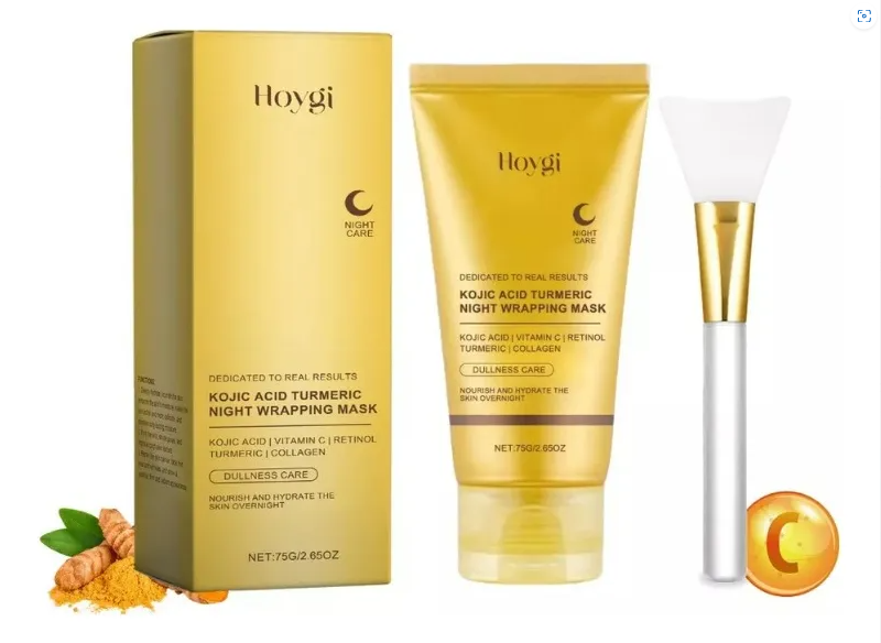 Mascarilla Envolvente de Noche Hoygi con Ácido Kójico, Cúrcuma y Colágeno