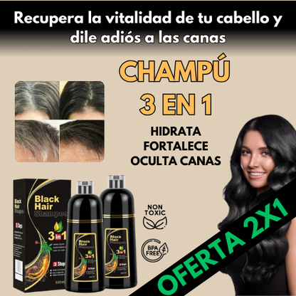 Champú 3 en 1 - Oculta las canas y fortalece el cabello [500ML]